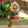 Maiterya Buddha Pure Bronze Statue with Coral, Malachite and Lapis Stone Inlaid