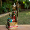 Amoghasiddhi Blessing Buddha Pure Bronze Statue with Coral, Malachite and Lapis Stone Inlaid