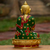 Vairocana Buddha Pure Bronze Statue with Coral & Aventurine Stone Inlaid