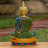 Amoghasiddhi Blessing Buddha Pure Bronze Statue with Coral, Malachite and Lapis Stone Inlaid