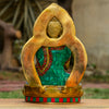 Amoghasiddhi Blessing Buddha Pure Bronze Statue with Coral, Turquoise and Lapis Stone Inlaid