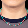 Tibetan Turquoise with Rhodonite Short Mala