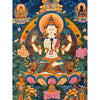 Chenrezig Thangka Painting - Silk Framed