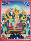 Marichi: Goddess of Dawn Pulled by a Chariot of Seven Pigs Thangka