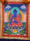 Medicine Buddha Thangka - Silk Framed