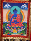 Medicine Buddha Thangka - Silk Framed