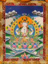 Chenrezig Thangka Painting - Silk Framed