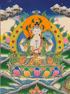 Chenrezig Thangka Painting - Silk Framed