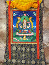 Chenrezig Thangka Painting - Silk Framed