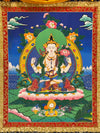 Chenrezig Thangka Painting - Silk Framed