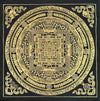 Kalachakra Mandala Black and Gold Thangka Painting