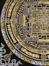 Kalachakra Mandala Black and Gold Thangka Painting