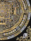 Kalachakra Mandala Black and Gold Thangka Painting