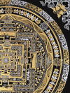 Kalachakra Mandala Black and Gold Thangka Painting