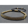 Matt Black Onyx Golden Bracelet Set