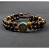 Tiger Eye Lava Stone Double Layer Bracelet