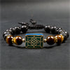 Strength Bracelet with Endless Knot Lapis Inlaid Charm