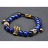 Blue Tiger Eye Crown Bracelet