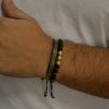 Matt Black Onyx Golden Bracelet Set