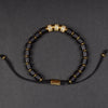 Matt Black Onyx Golden Bracelet Set