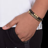 Matt Black Onyx Golden Bracelet Set