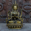 Chenrezig Pure Bronze Statue with Antique Finishing