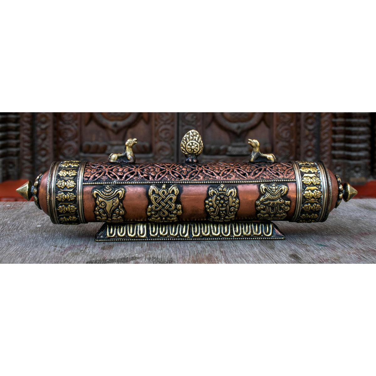 Copper Astamangal Potala Metal Incense Burner Box– Art Of Tibet