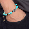 Tibetan Turquoise and OnyxEvil Eye Charm Bracelet