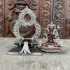 Chenrezig with Throne Pure Copper and Silver Plated Statue