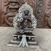 Green Tara with Throne Pure Copper and Silver Plated Statue