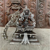 Green Tara with Throne Pure Copper and Silver Plated Statue