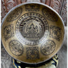 Chenrezig with Eight Auspicious Symbols Carved Singing Bowl