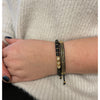 Matt Black Onyx Golden Bracelet Set