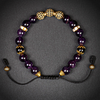 Amethyst and Onyx Zircon Charm Bracelet