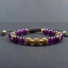 Amethyst and Onyx Zircon Charm Bracelet