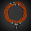 Rudraksha Mala with Labradorite Pendant