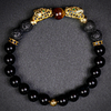 Lava and Onyx Panther Head Bracelet