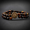 Tiger Eye Lava Stone Double Layer Bracelet