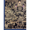 Buddha Life Story Black & Gold Thangka