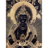 Amitayus Buddha Black and Gold Thangka Painting