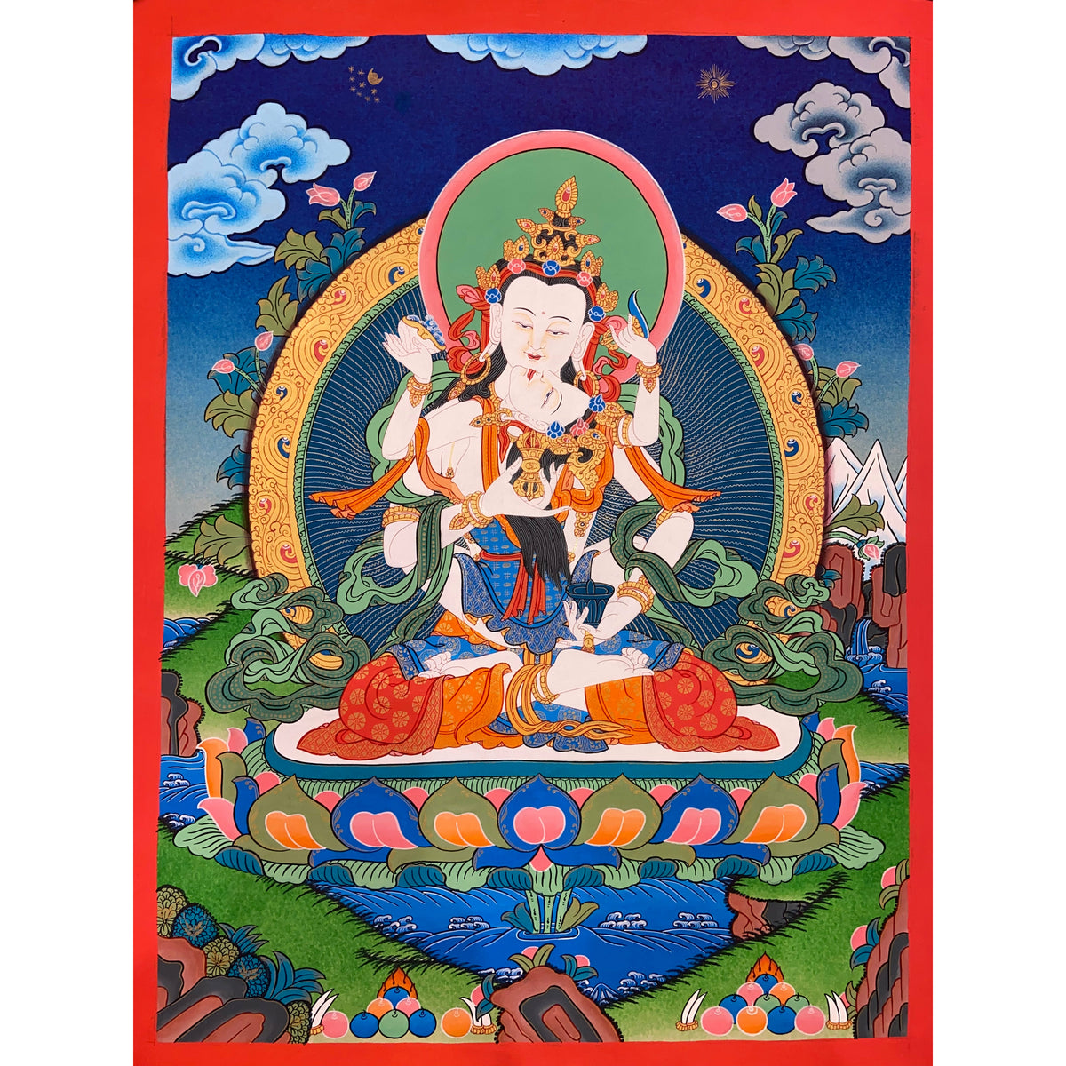 Vajrasattva Shakti Thangka Painting– Art Of Tibet