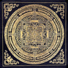 Kalachakra Mandala Black and Gold Thangka Painting