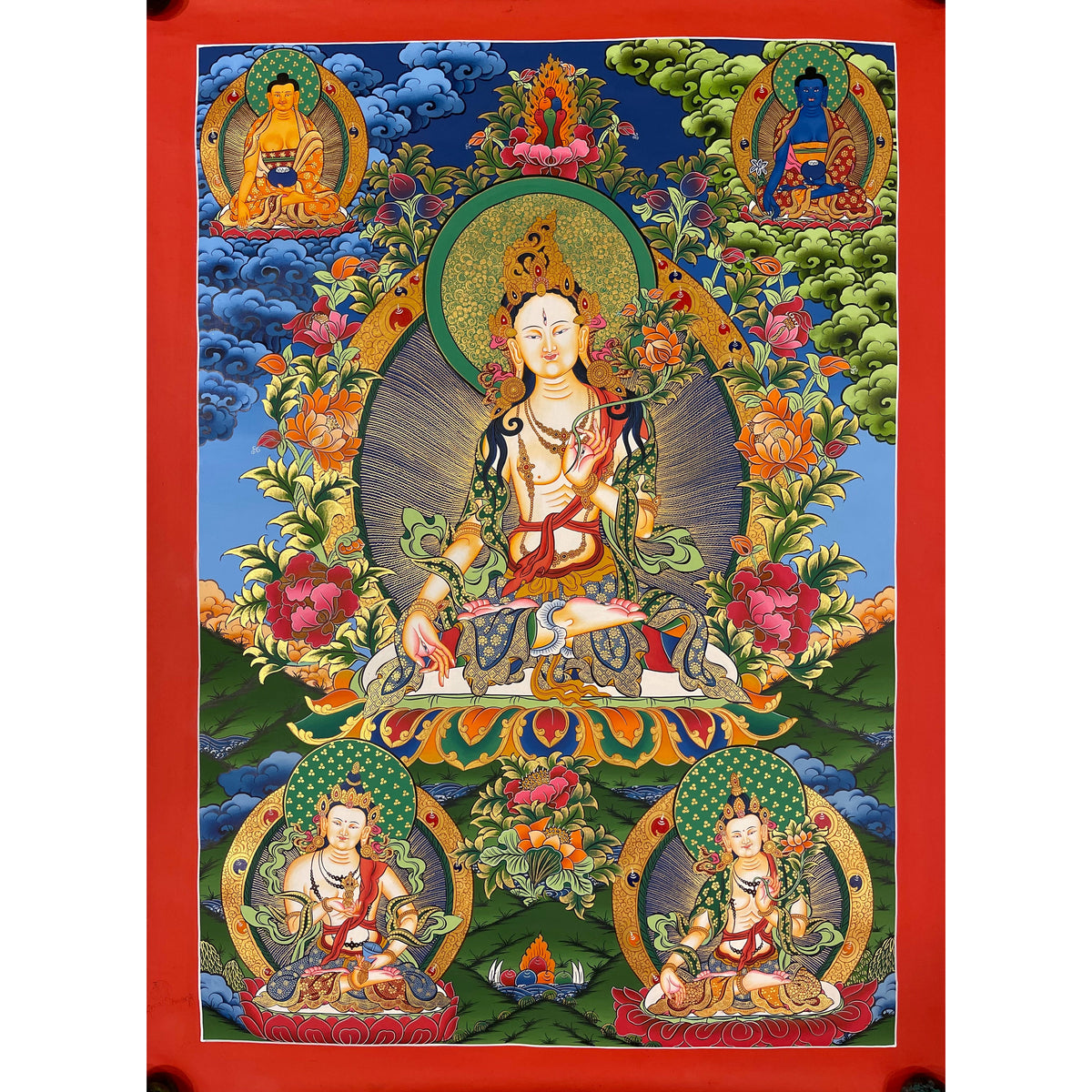 White Tara Thangka - Authentic White Tara Thangka Painting at SALE– Art ...