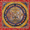 Kalachakra Mandala Tibetan Thangka - Silk framed